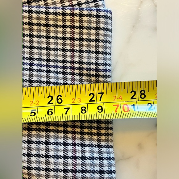 EUC KAREN KANE Ruched Sleeve Houndstooth Plaid Blazer W/ Stretch M Cream/Multi - Picture 11 of 14